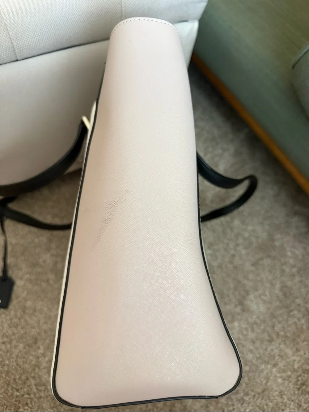 kate spade Colorblock Saffiano Leather Tote in Black, White & Blush